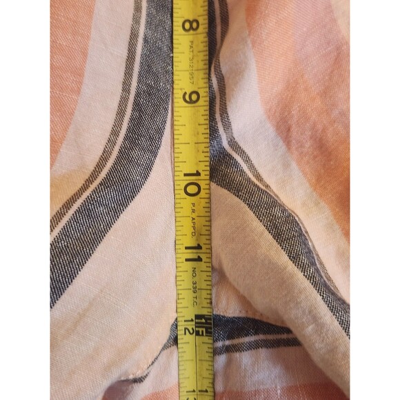 Loft SizeMedium Linen Blend Striped Tie Waist Wide Leg Pocket Pants Coastel - Picture 11 of 11